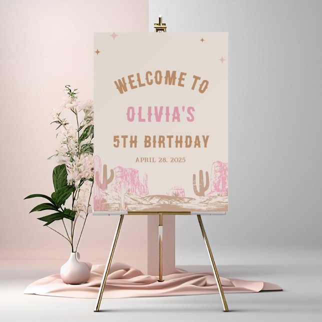 Rodeo Western Pink Cowgirl Birthday  Foam Board (Creator Uploaded)