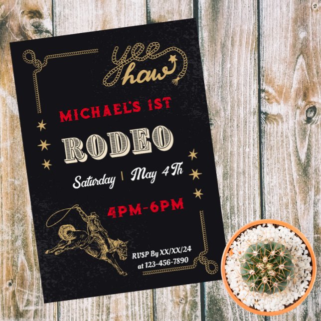 Rodeo Western Riding Cowboy Birthday  Invitation (Creator Uploaded)