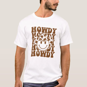 Rodeo White Howdy Western Retro Cowboy Hat Souther T-Shirt