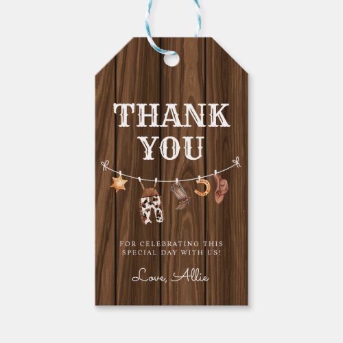 Rodeo Wild West rustic cowboy Western birthday Gift Tags