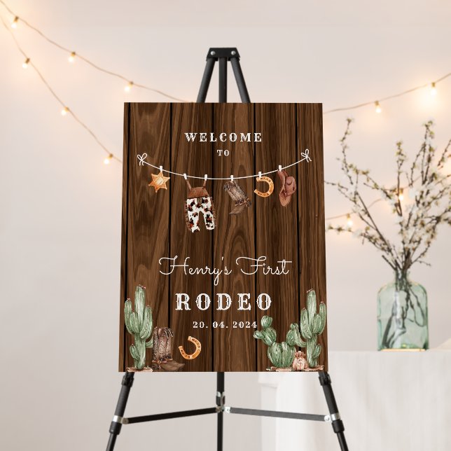 Rodeo Wild West rustic Western cowboy birthday Foam Board (In Situ (Stand))