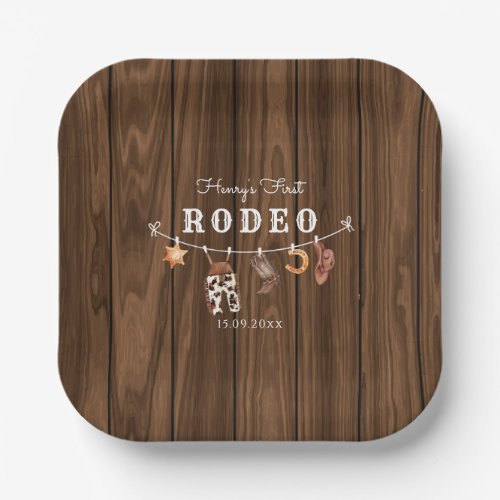 Rodeo Wild West rustic Western cowboy Birthday Paper Plates