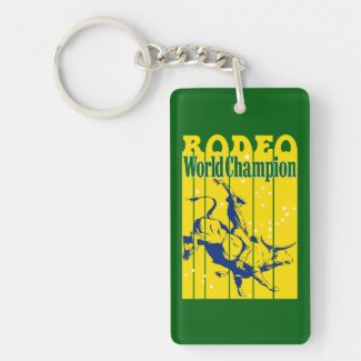 rodeo world champion keychain