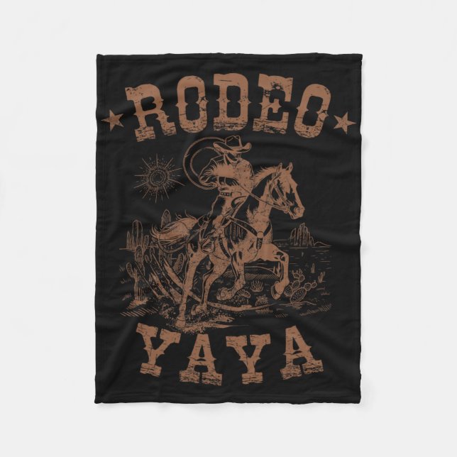 Rodeo Yaya Western Cowboy Family Matching Mother's Fleece Blanket (Front)