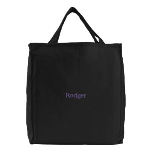 Rodger Embroidered Mans Name, Tote Bag