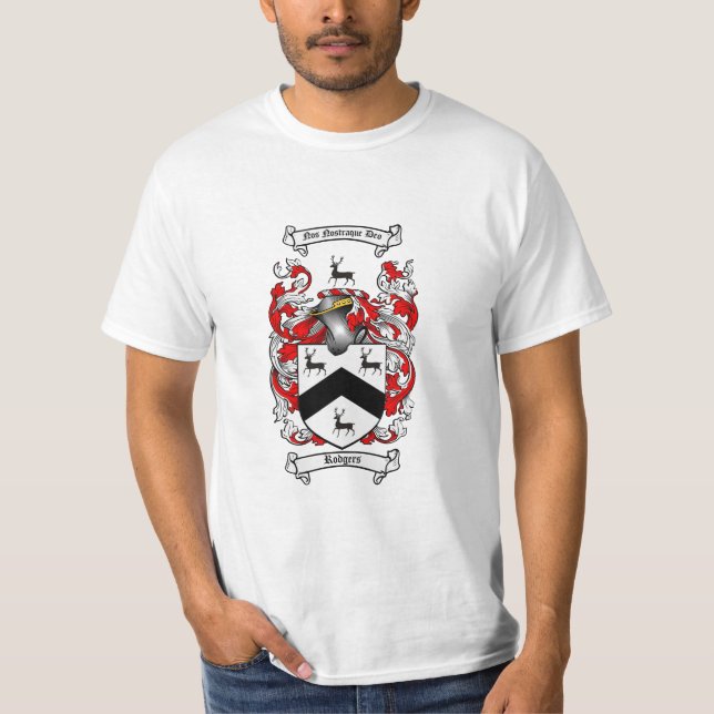Rodgers Family Crest - Rodgers Coat of Arms T-Shirt (Front)