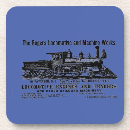Rodgers locomotive and machine works  beverage coaster