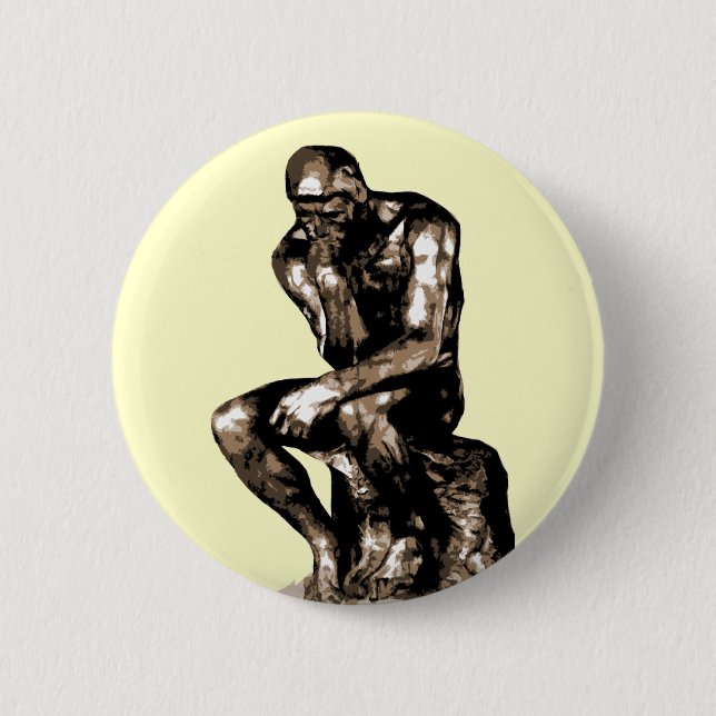 Rodin "The Thinker" - Button (Front)