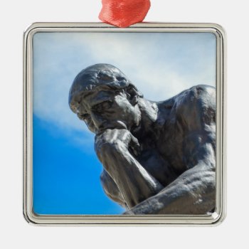 Rodin Thinker Statue Metal Ornament by bbourdages at Zazzle