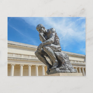 Rodin Thinker Statue Postcard