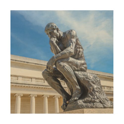 Rodin Thinker Statue Wood Wall Art