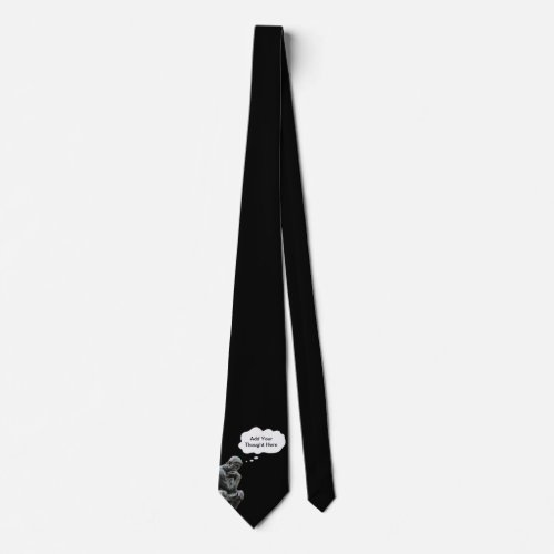 Rodins Thinker _ Add Your Custom Thought Neck Tie