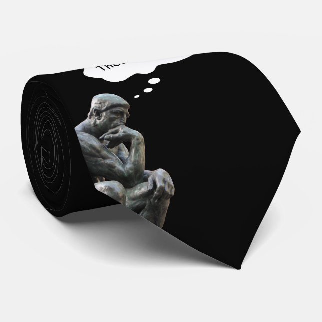 Rodin's Thinker - Add Your Custom Thought Neck Tie (Rolled)