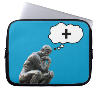 Rodin's Thinker Statue - Think Positive Laptop Sleeve