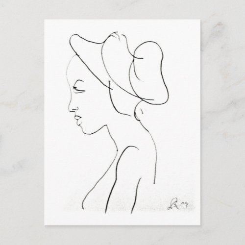 Rodney Artiles Sketch of a Woman Postcard