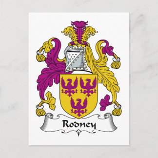 Rodney Family Crest Postcard