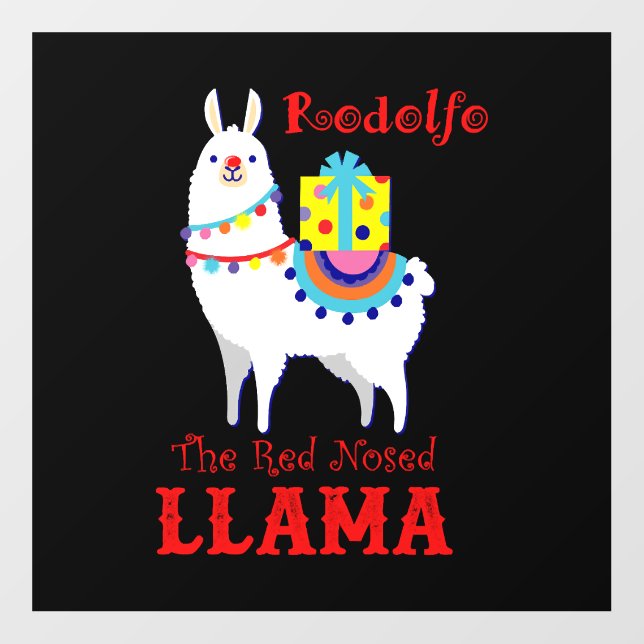 Rodolfo The Red Nosed Llama Floor Decals (Front)