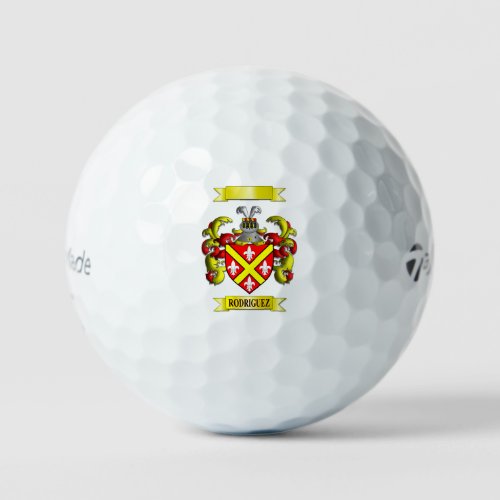 RODRIGUEZ FAMILY NAME SHIELD AND CREST GOLF BALL