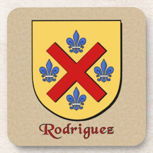 Rodriguez Family Shield Beverage Coaster