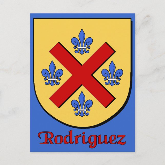 Rodriguez Family Shield Postcard (Front)