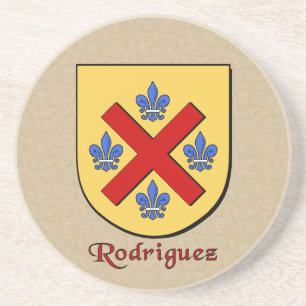 Rodriguez Heraldic Shield Sandstone Coaster