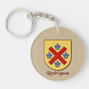 Rodriguez Historical Shield with Flag of Mexico Keychain