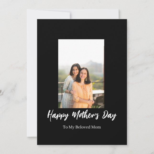 ROE Black & White Simple Mother’s Day Greeting Card (Front)