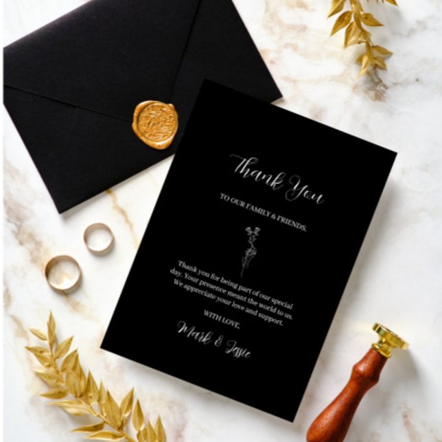ROE Black & White Simple Wedding Thank You Card (Creator Uploaded)