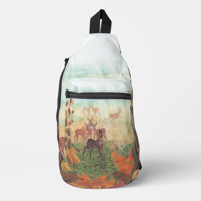 Roe Deer Capreolus capreolus in Forest Sunlight   Sling Bag (Front)