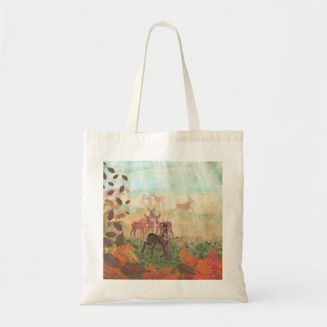 Roe Deer Capreolus capreolus in Forest Sunlight  Tote Bag (Front)