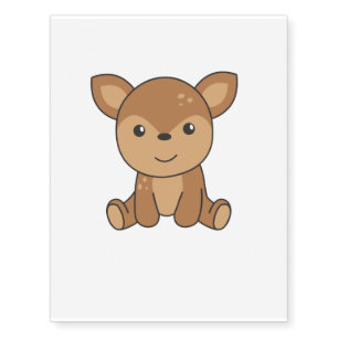 Roe Deer Fawn Cute Animals Forest Kids Temporary Tattoos