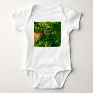 Roe deer in the forest. baby bodysuit