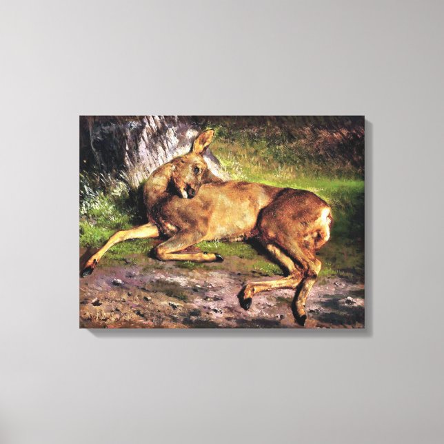 Roe Deer in the Forest (by Rosa Bonheur) Canvas Print (Front)
