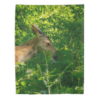 Roe deer in the forest. duvet cover
