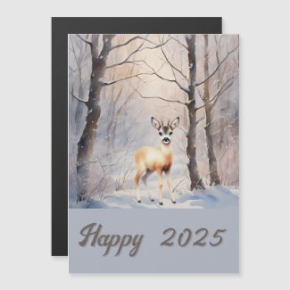 roe deer in winter - Happy 2025