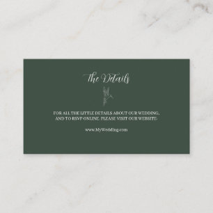 ROE Dusky Green & White Simple Wedding Enclosure Card