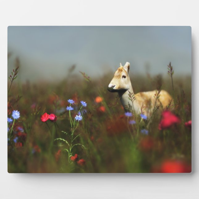 Roe in a Meadow Photo Plaque (Front)