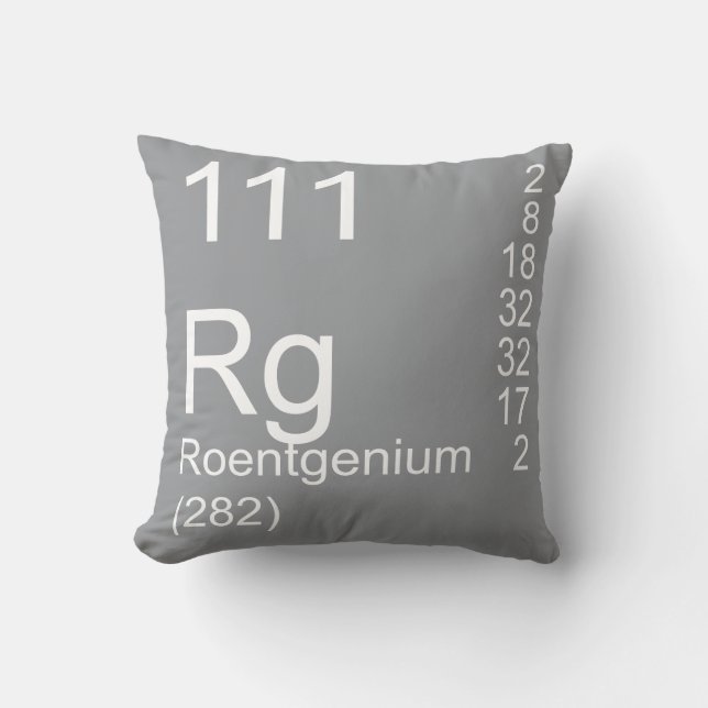 Roentgenium Throw Pillow (Front)