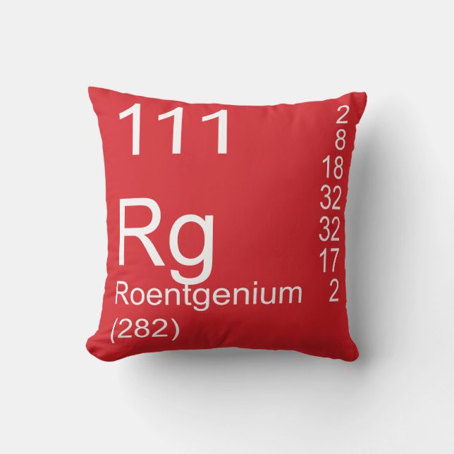 Roentgenium Throw Pillow (Front)