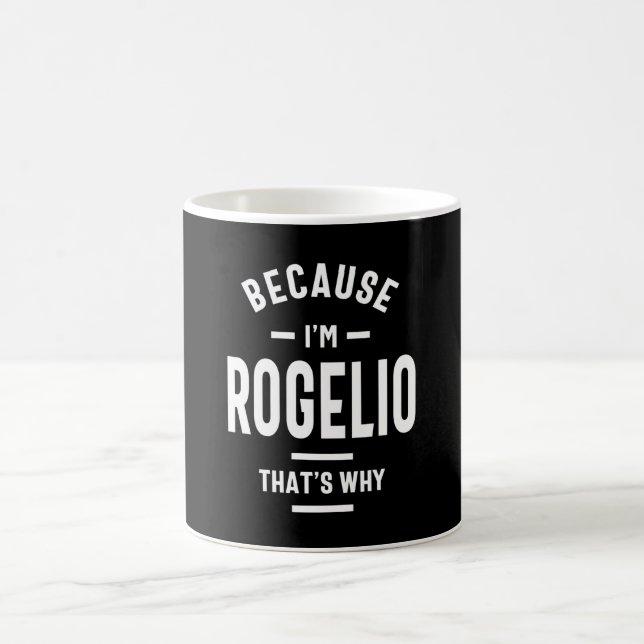 Rogelio Personalized Name Birthday Coffee Mug (Center)