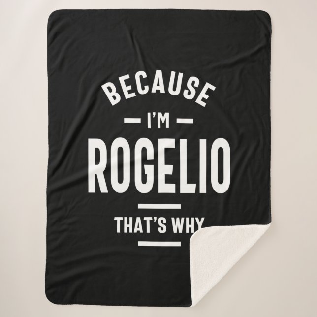 Rogelio Personalized Name Birthday Sherpa Blanket (Front)
