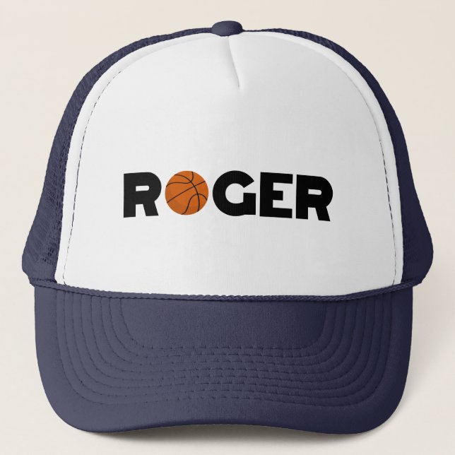 Roger Basketball Trucker Hat (Front)