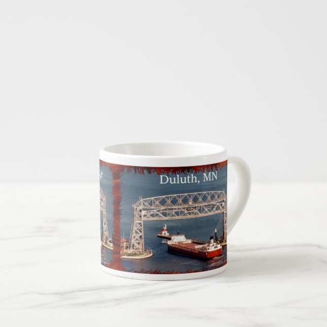 Roger Blough & Duluth Aerial Lift Bridge Espresso Cup (Front Right)