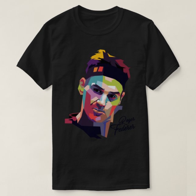 Roger Federer  Pop Art Portrait _ T-Shirt (Design Front)