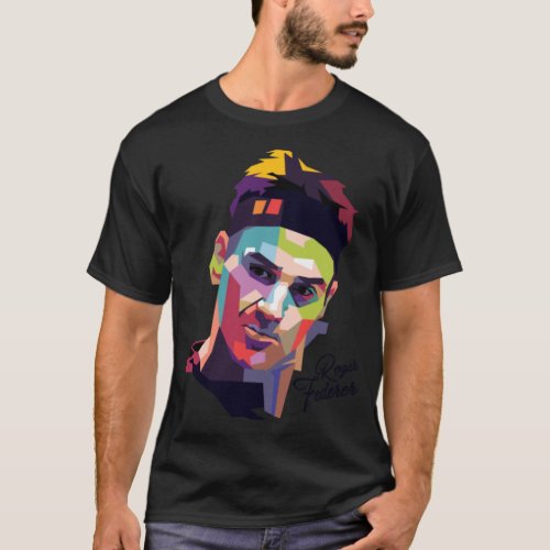 Roger Federer  Pop Art Portrait _ T_Shirt