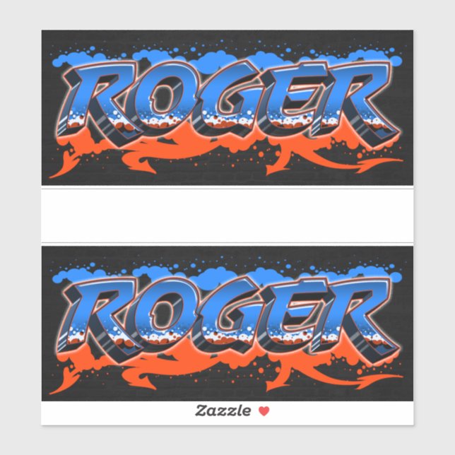 Roger First Name Graffiti Sticker (Sheet)