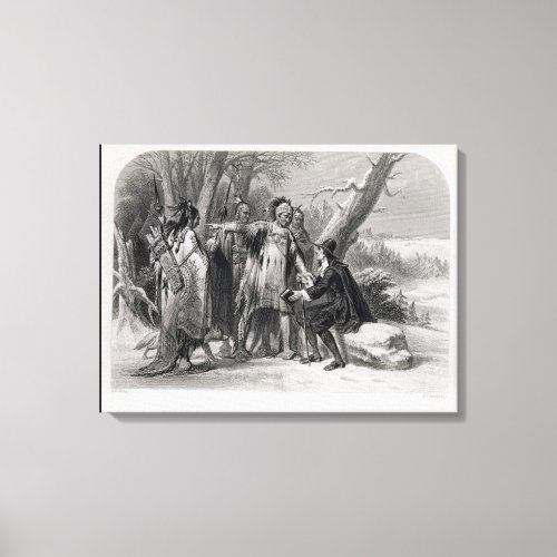 Roger Williams sheltered by the Narragansetts Canvas Print