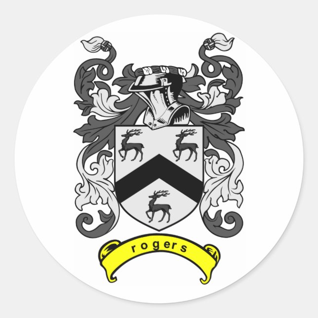 ROGERS Coat of Arms Classic Round Sticker (Front)