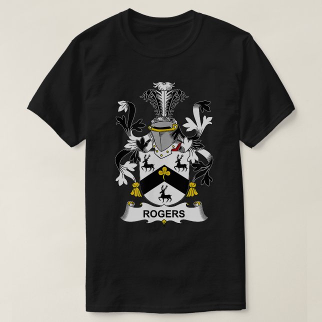 Rogers Coat of Arms  Family Crest   T-Shirt (Design Front)
