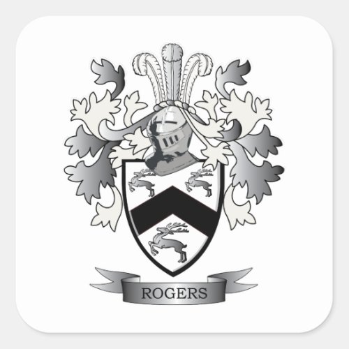 Rogers Coat of Arms Square Sticker